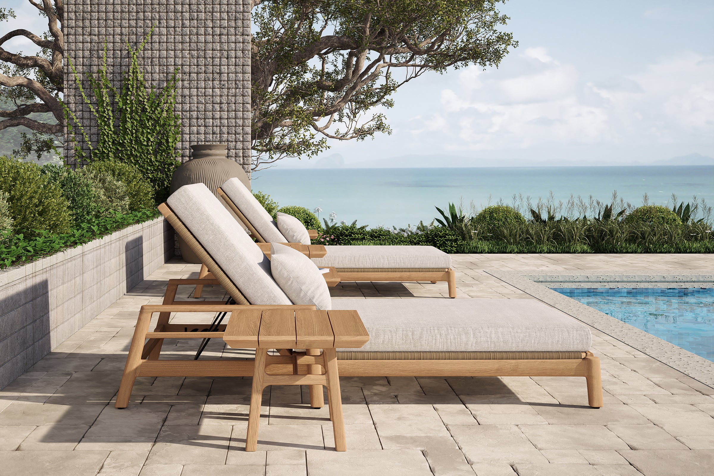 Copenhagen Outdoor Sun Lounge Teak