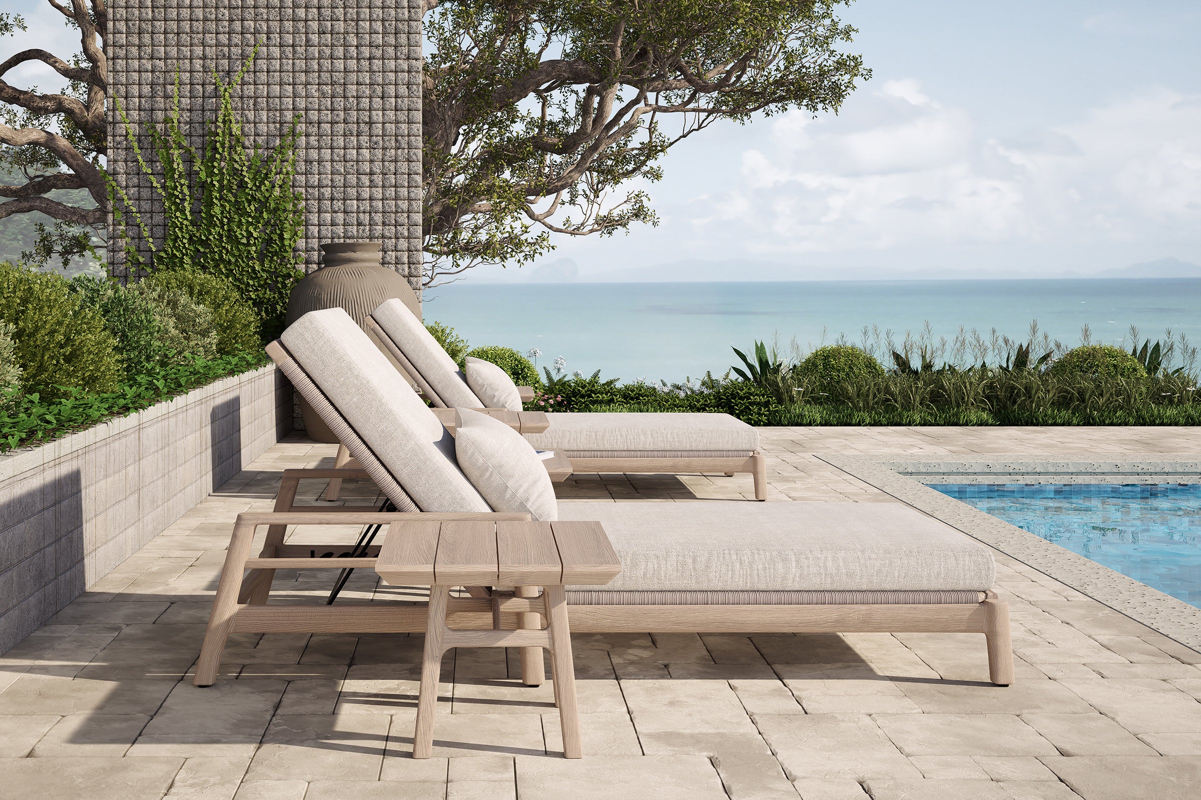 Copenhagen Outdoor Sun Lounge Teak