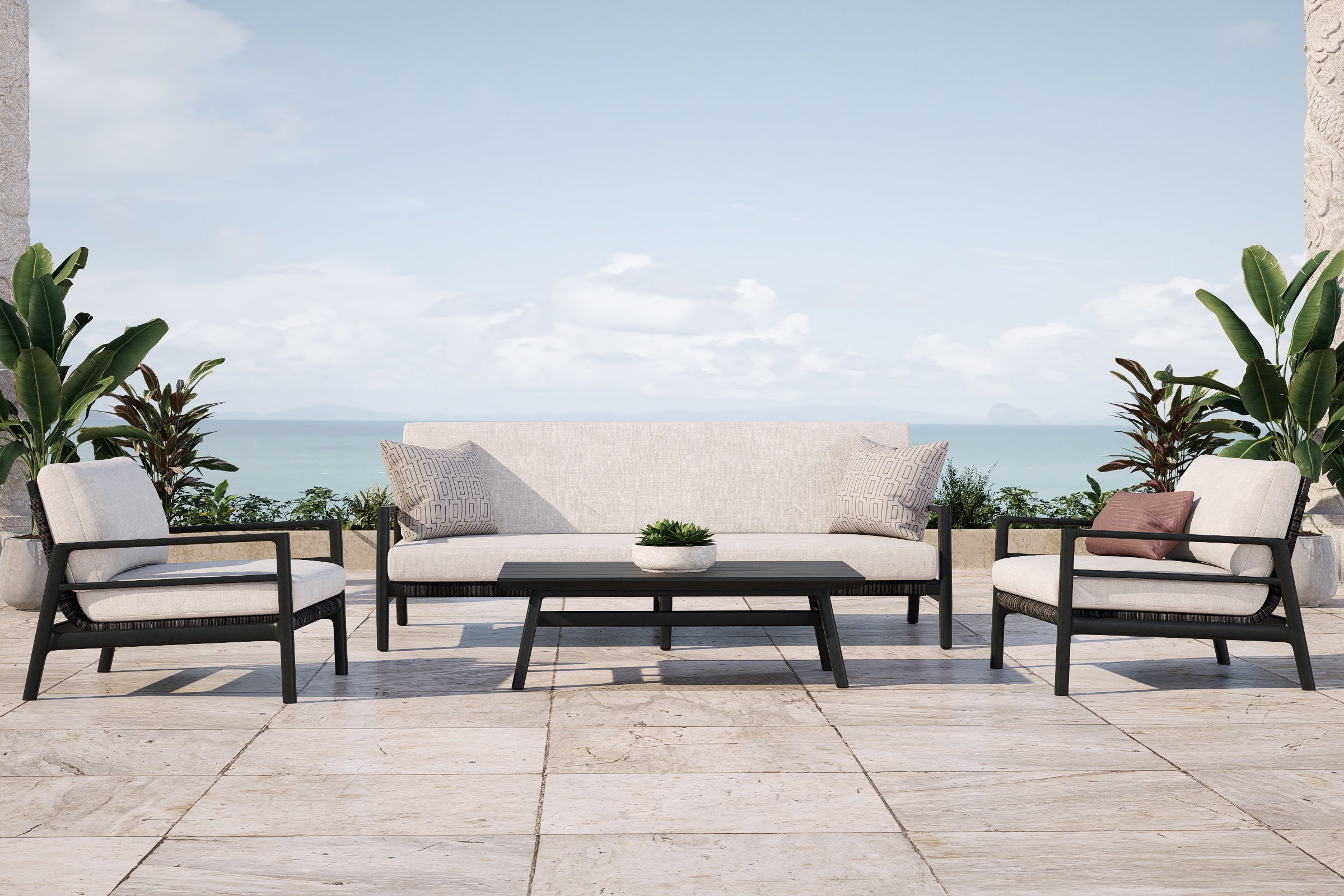 Copenhagen Outdoor Sofa 3 Seat Aluminium
