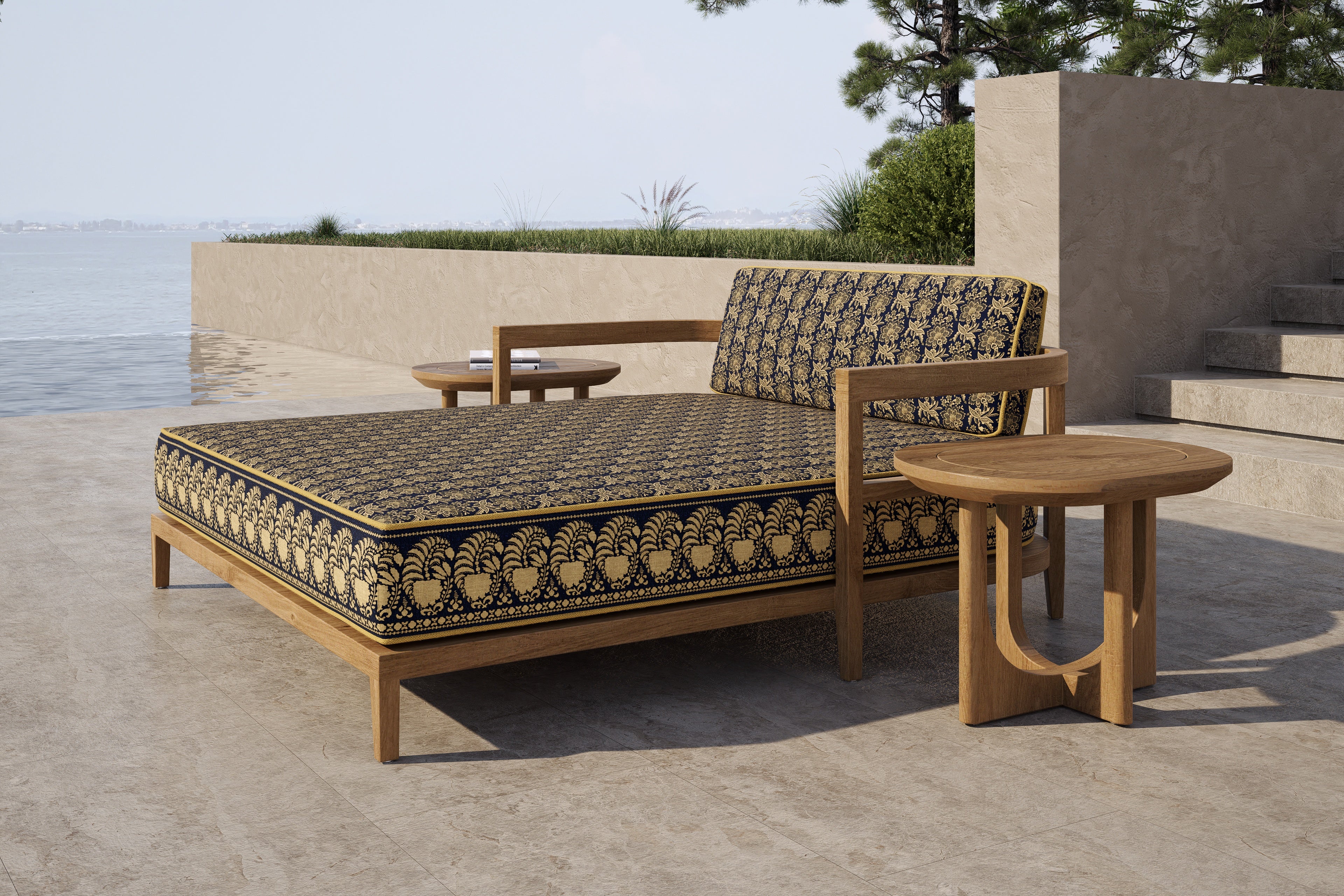 Rome Double Outdoor Daybed Teak (Boteh)