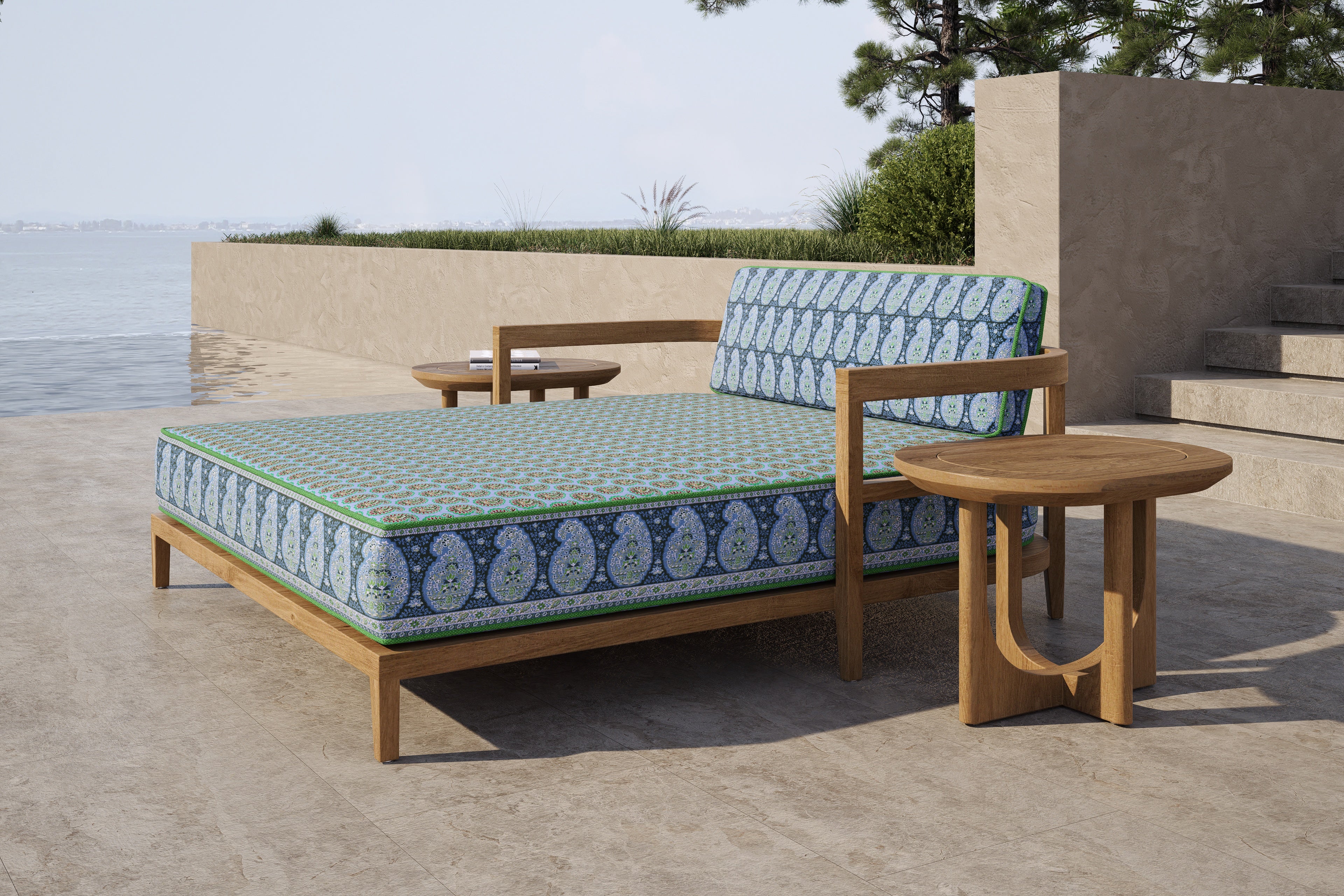 Rome Double Outdoor Daybed Teak (Boteh)