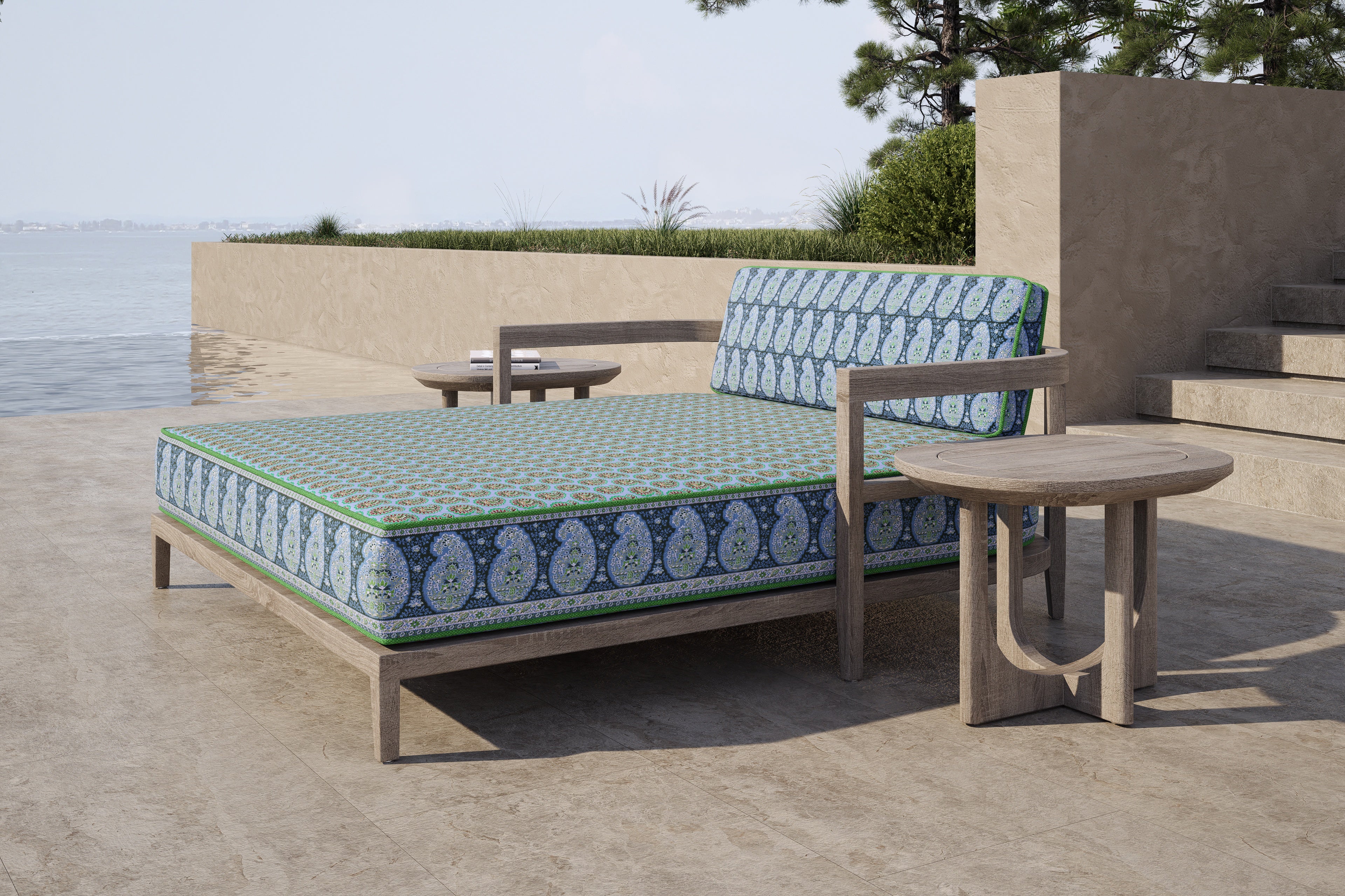 Rome Double Outdoor Daybed Teak (Boteh)