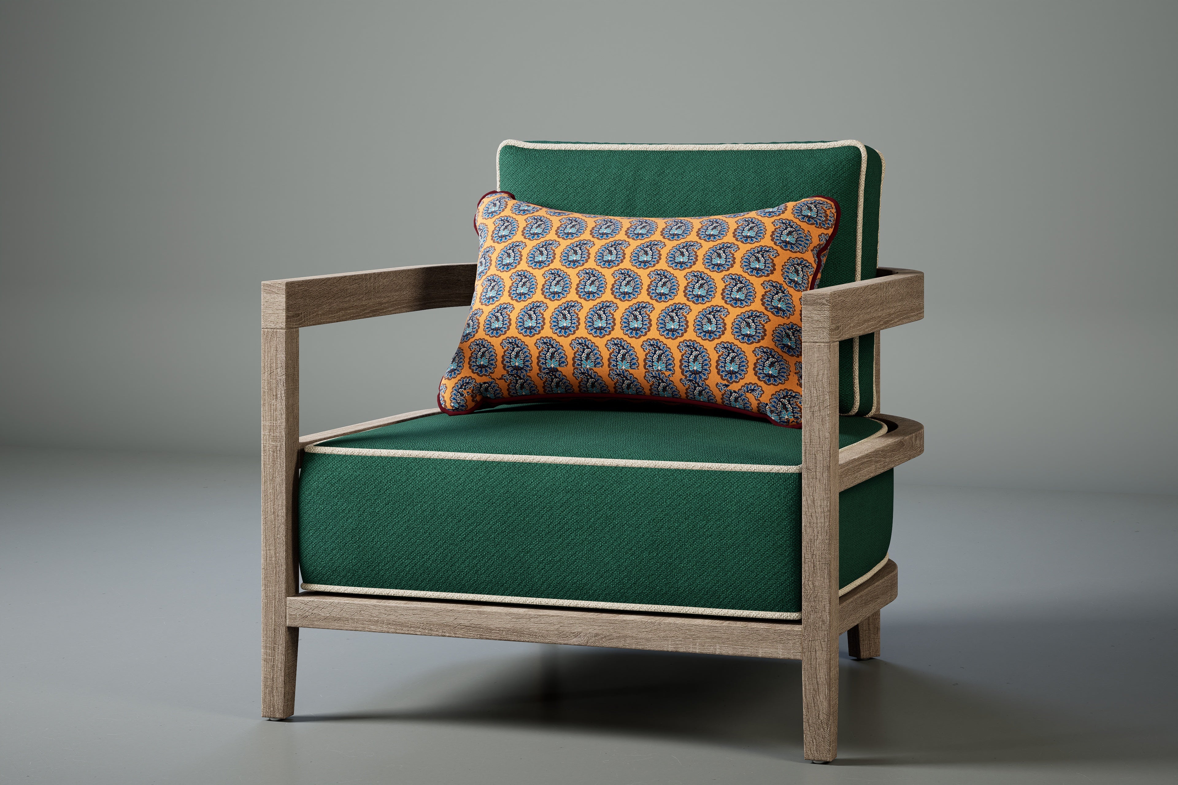 Rome Outdoor Scatter Cushions - Mid Paisley Earthy