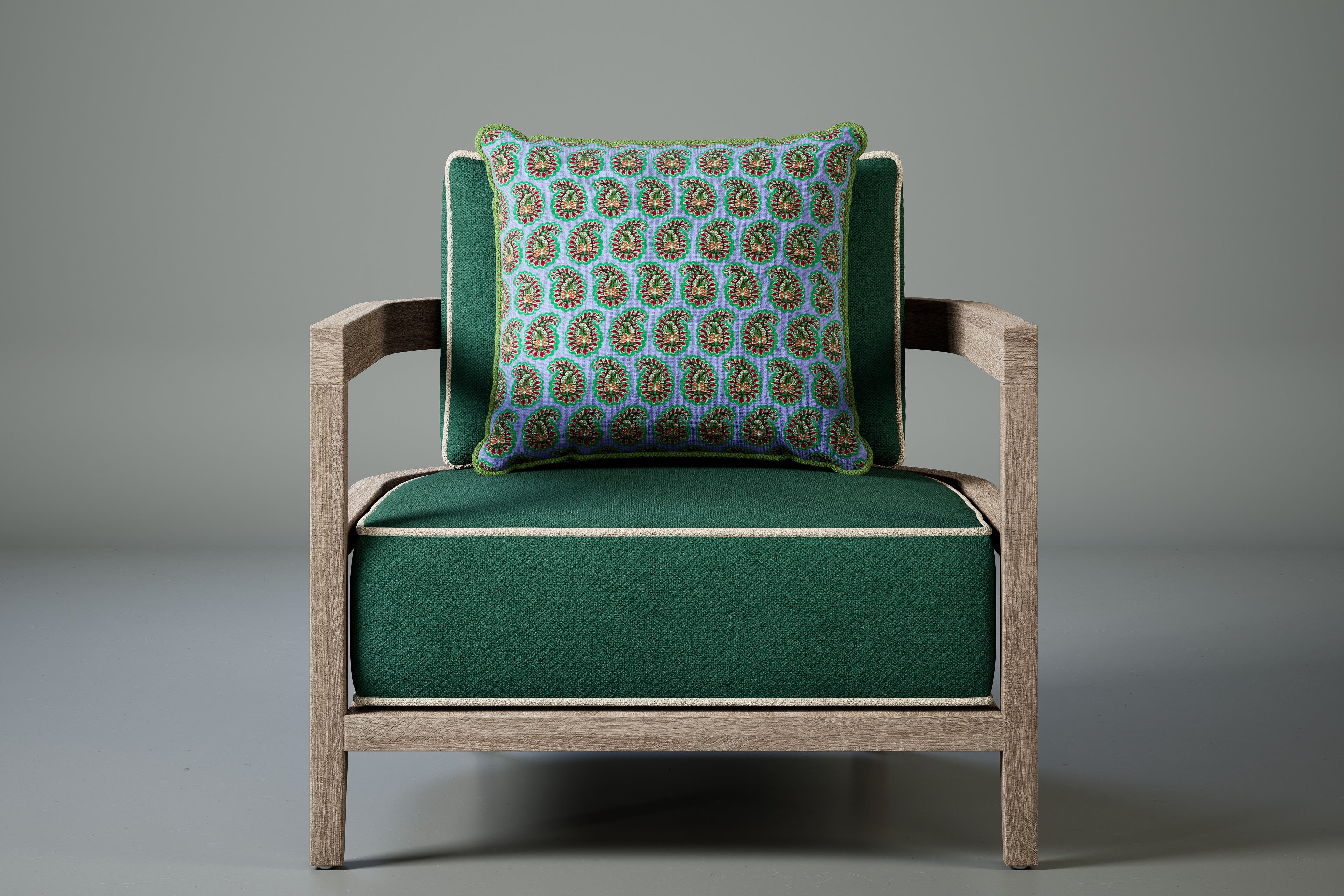 Rome Outdoor Scatter Cushions - Paisley Mid Blue