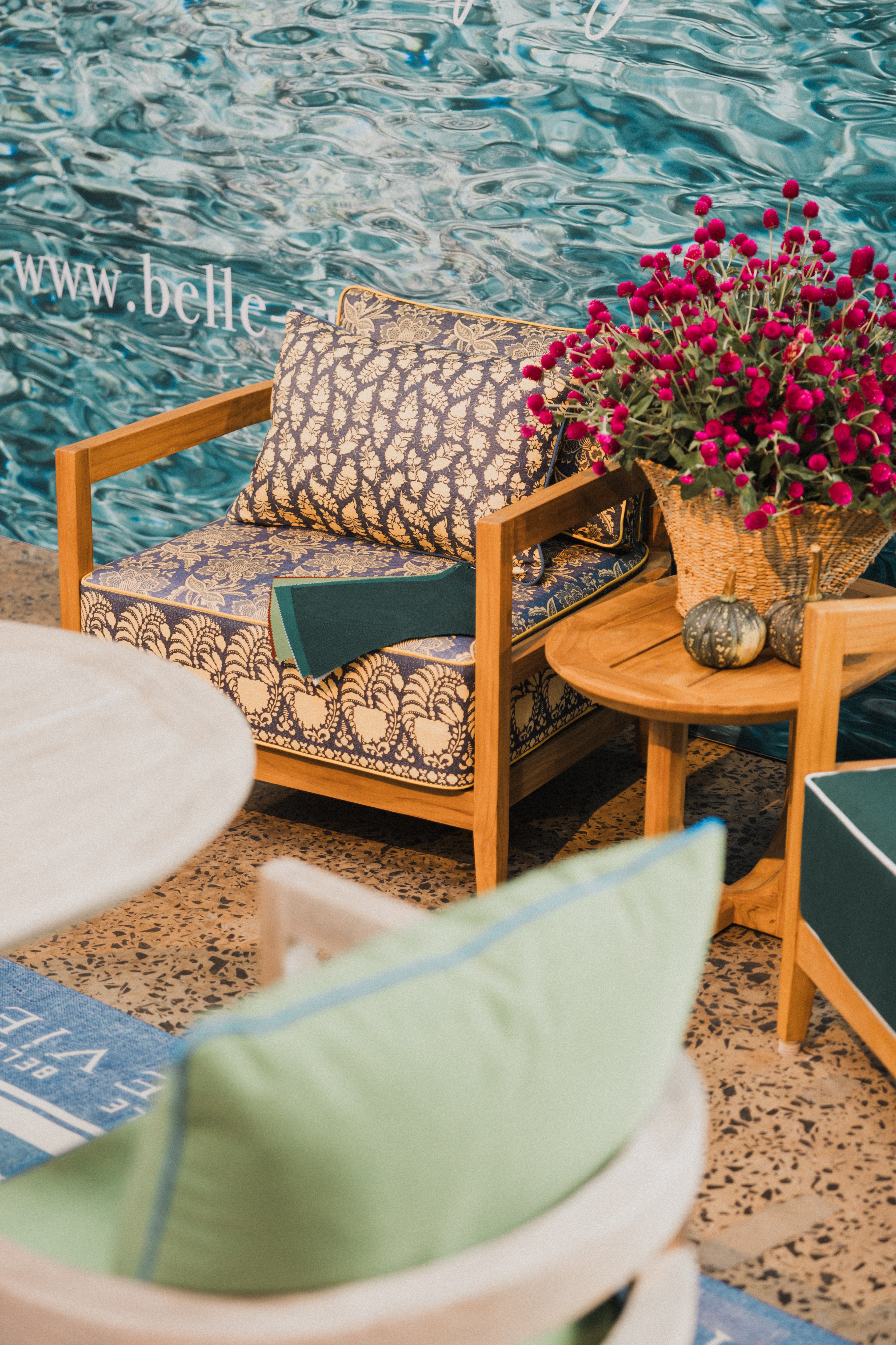 Rome Outdoor Scatter Cushions - Navy Croquie