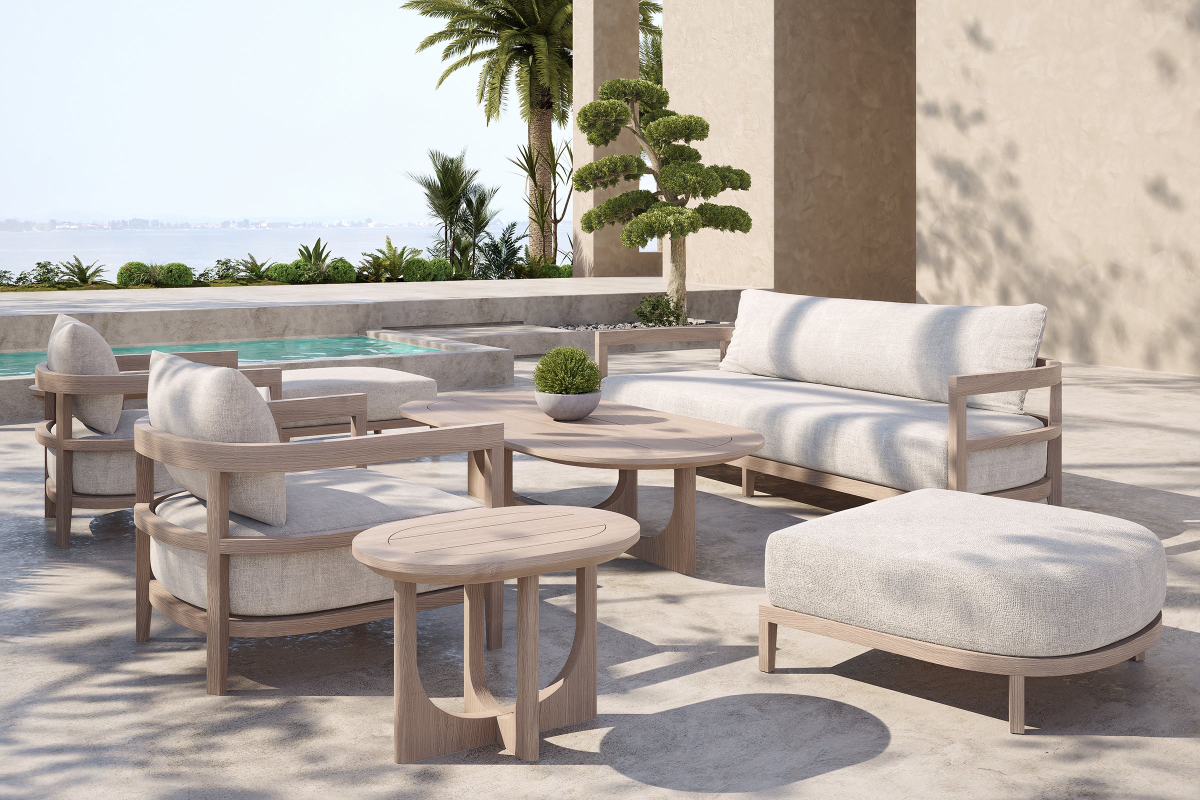 Rome Outdoor Ottoman Teak