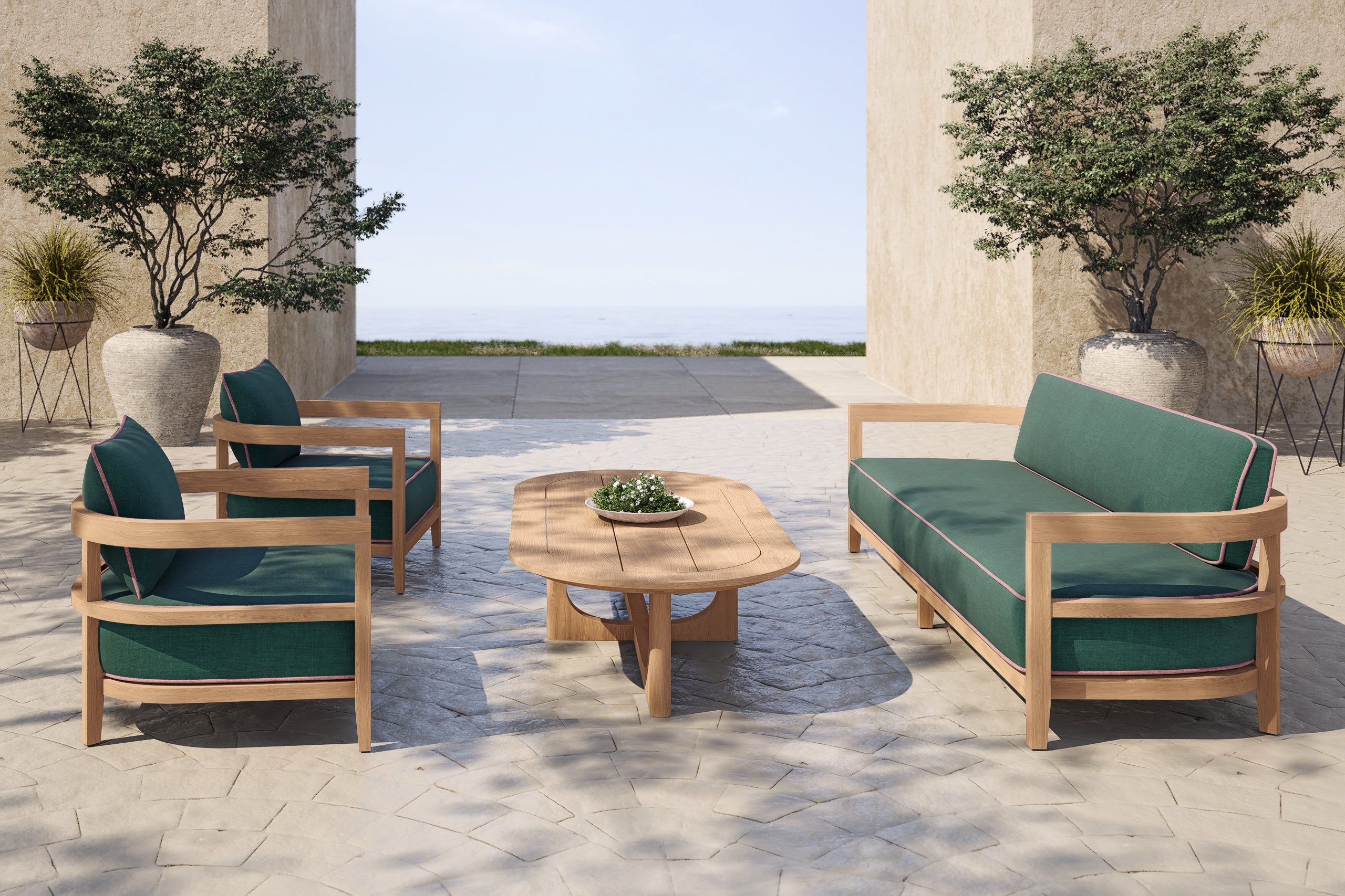 Rome Outdoor 3 Seat Sofa Teak