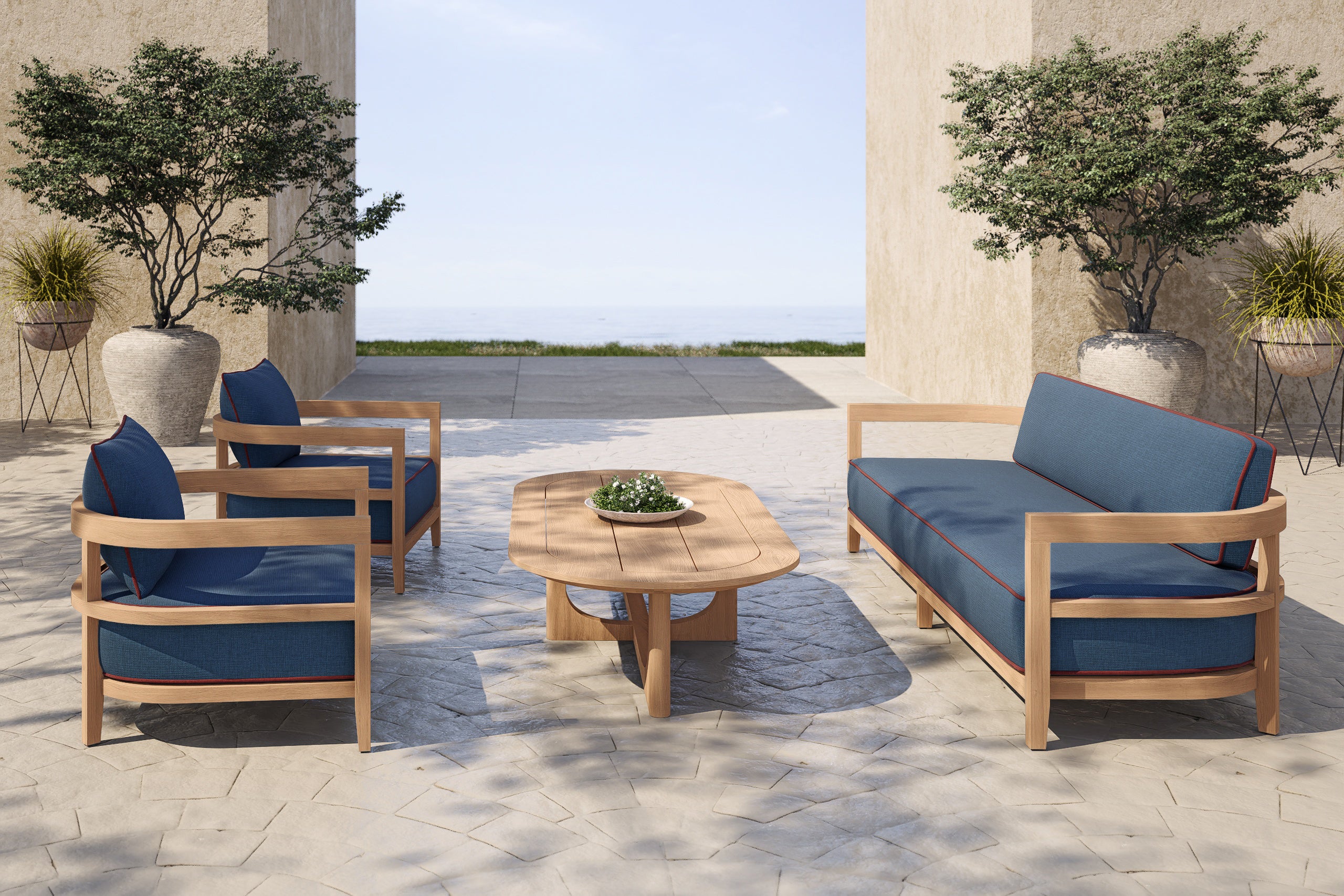Rome Outdoor 3 Seat Sofa Teak