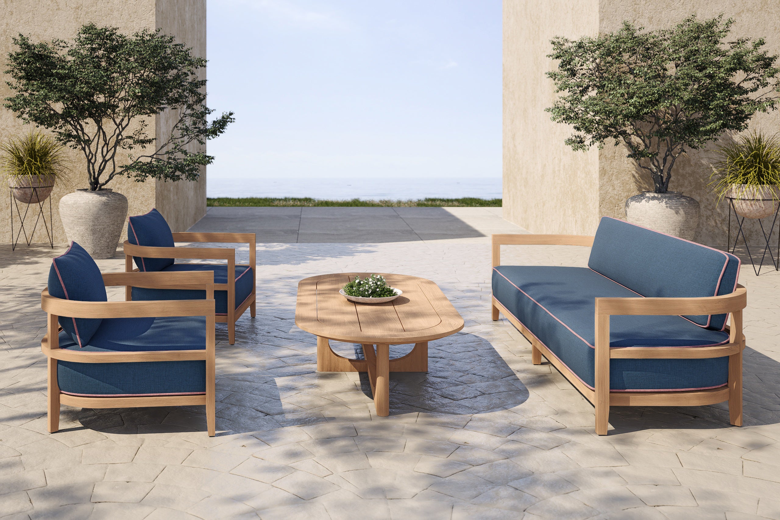 Rome Outdoor 3 Seat Sofa Teak