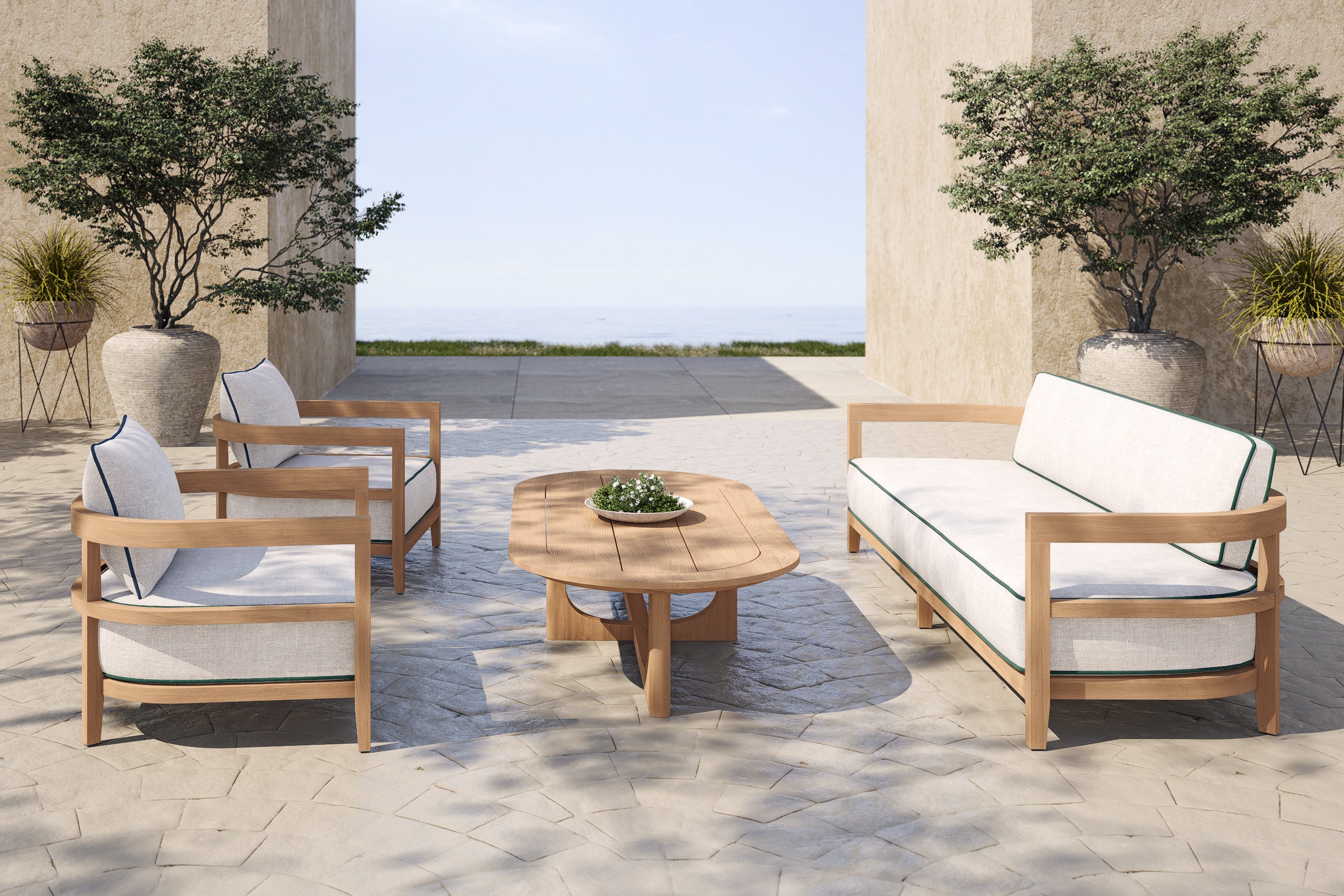 Rome Outdoor 3 Seat Sofa Teak