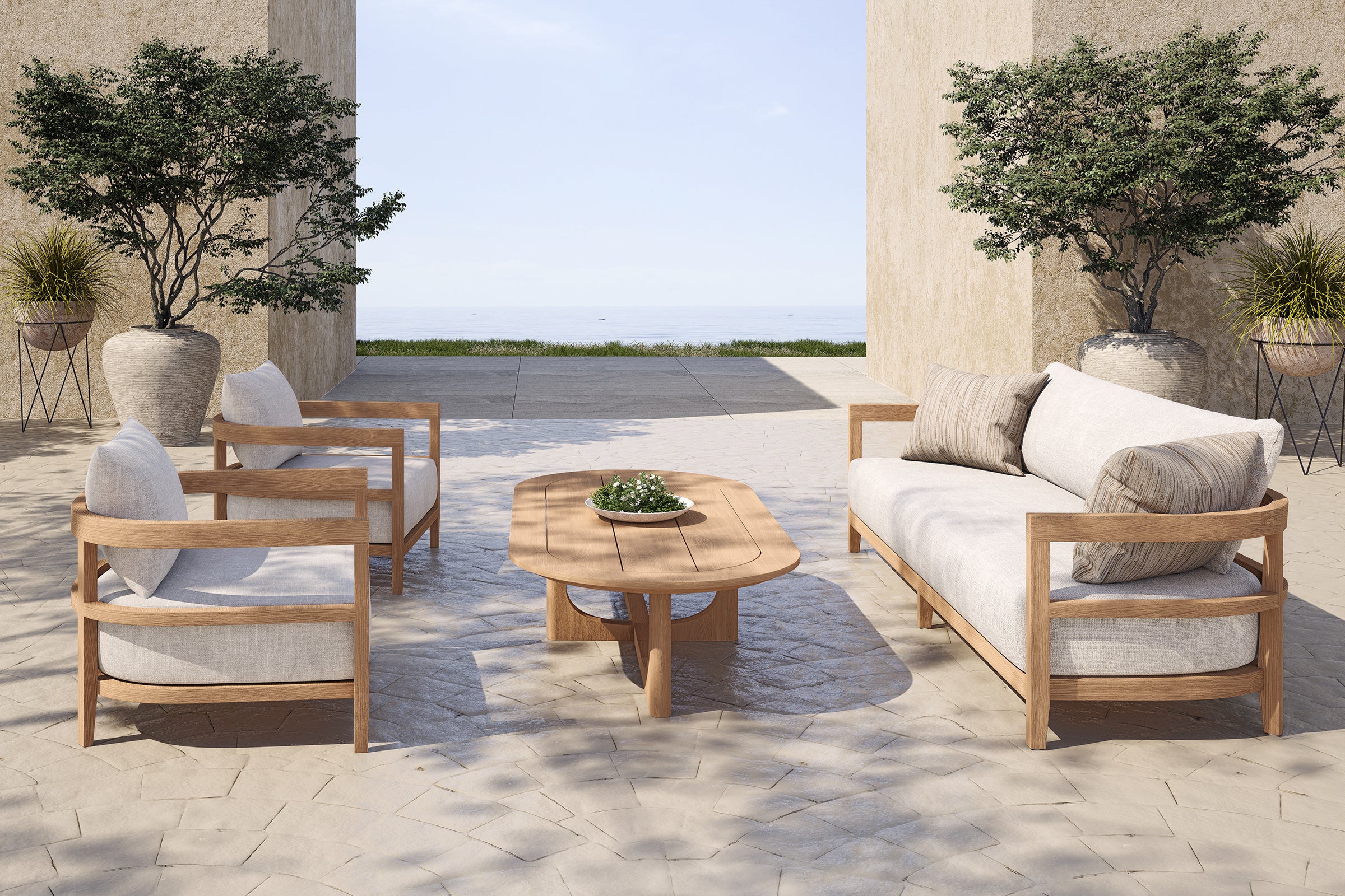 Rome Outdoor Sofa 3 Seat Teak