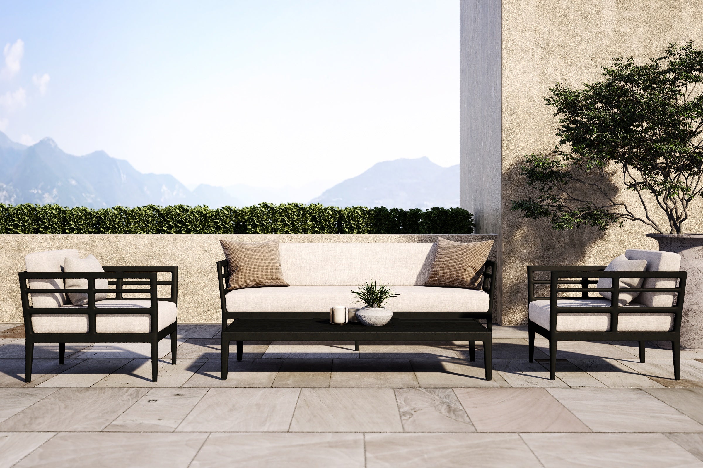 Vienna Outdoor Sofa 3 Seat Aluminium