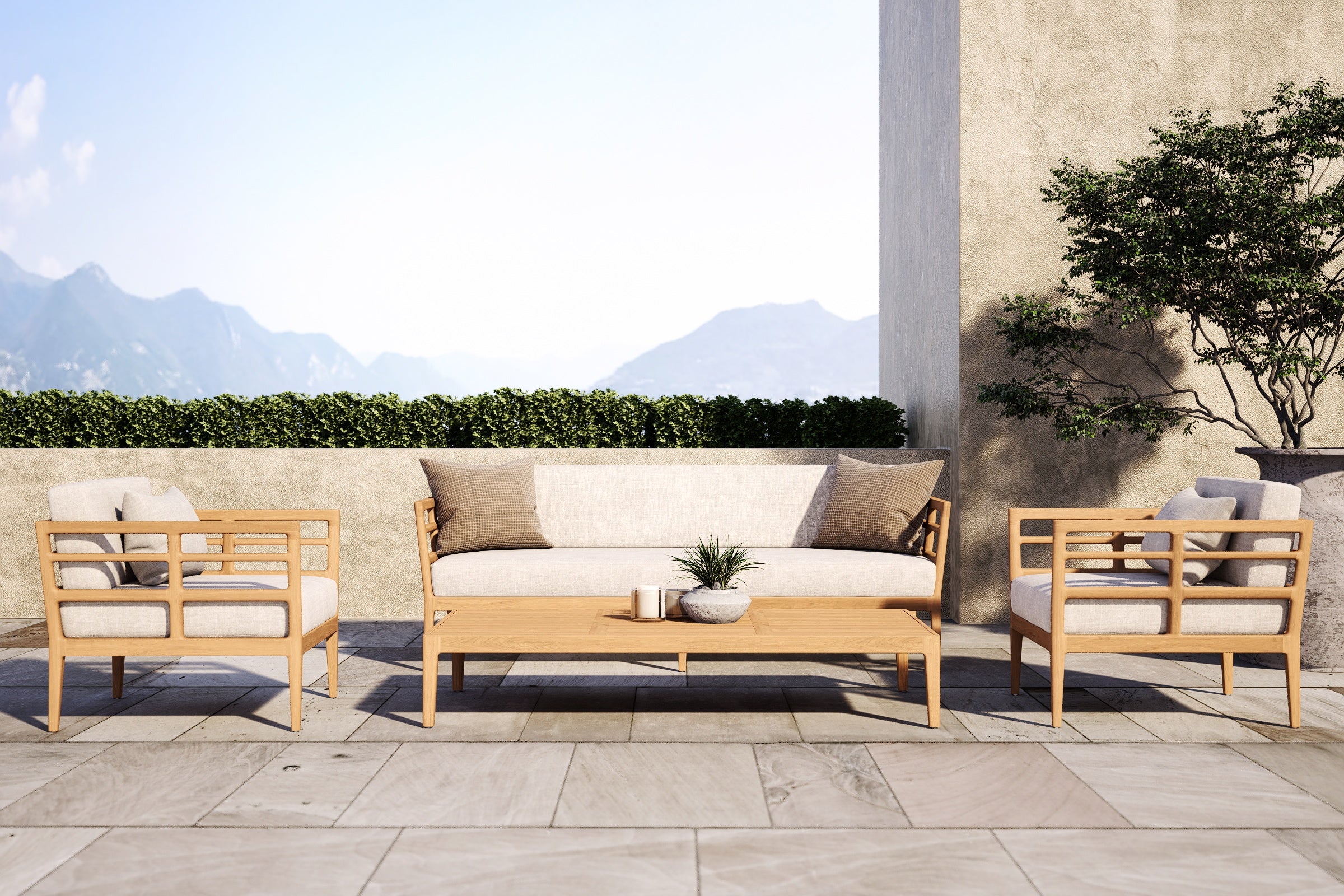 Vienna Outdoor Sofa 3 Seat Teak