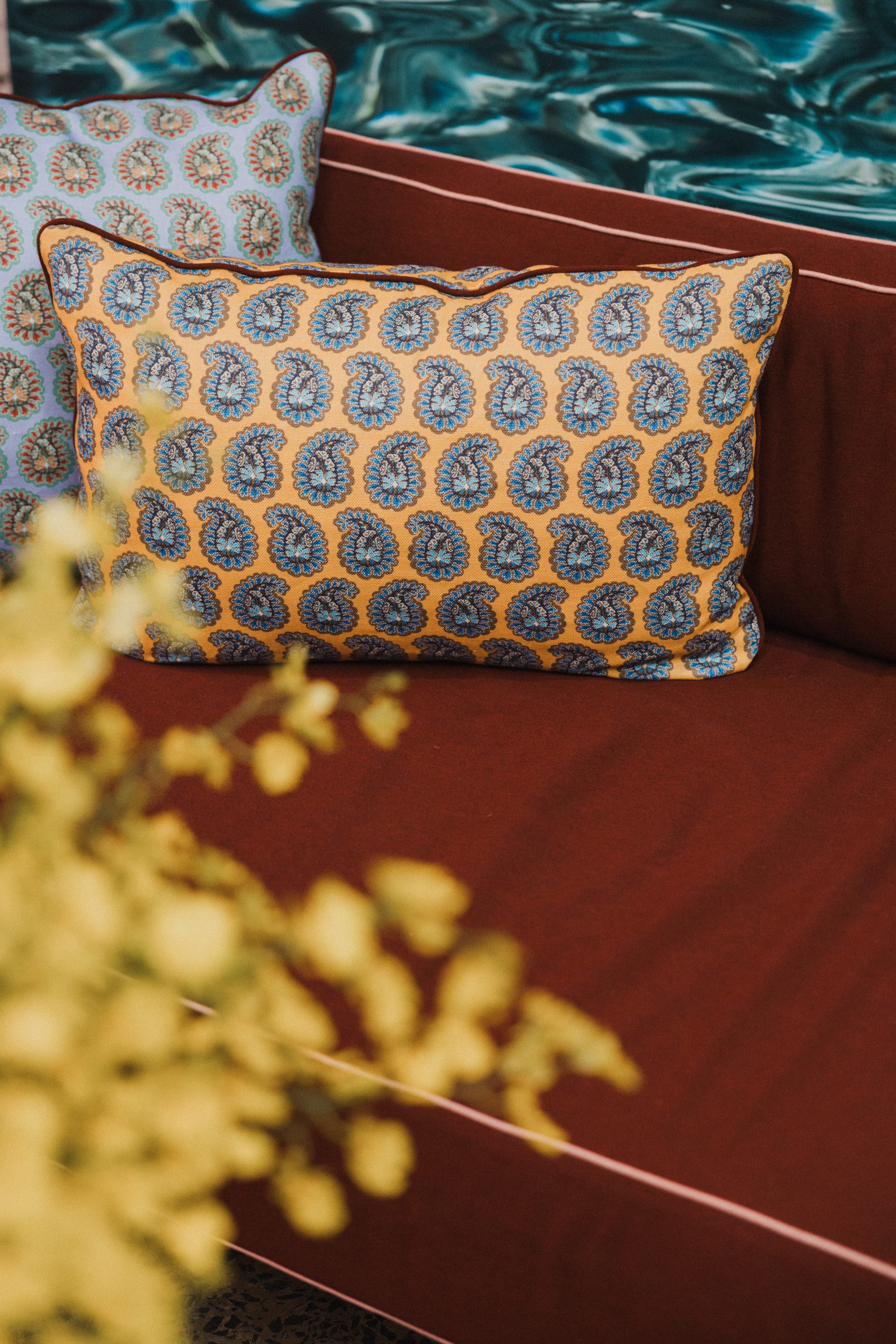 Rome Outdoor Scatter Cushions - Mid Paisley Earthy