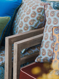 Rome Outdoor Scatter Cushions - Paisley Mid Blue