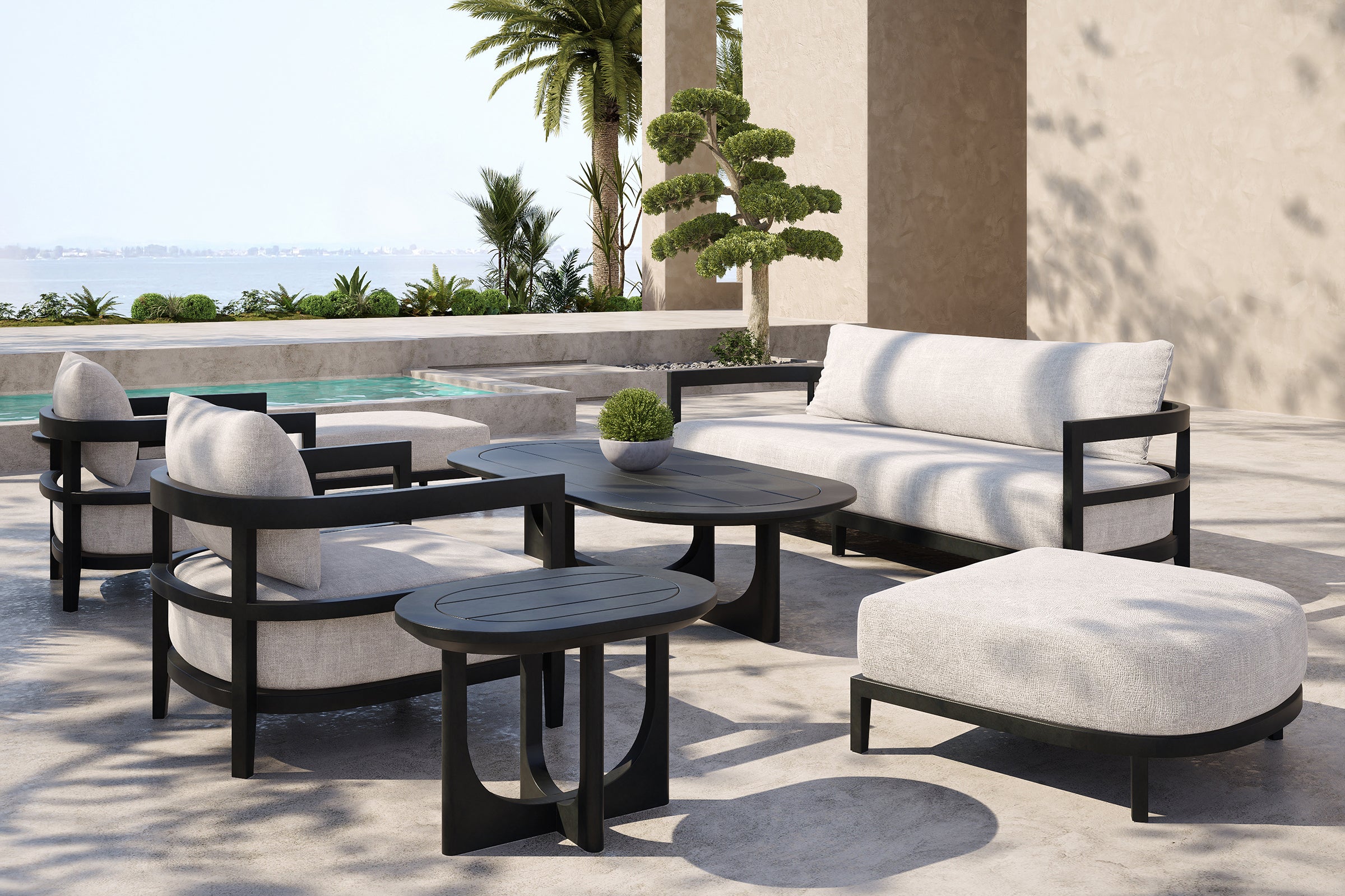 Rome Outdoor Ottoman Aluminium